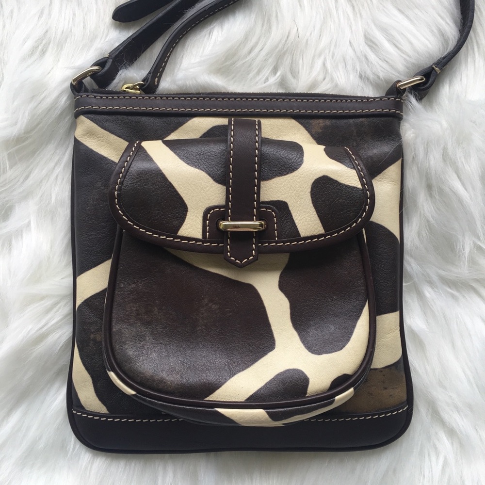 Dooney & Bourke Leather Giraffe Crossbody Bag VGUC